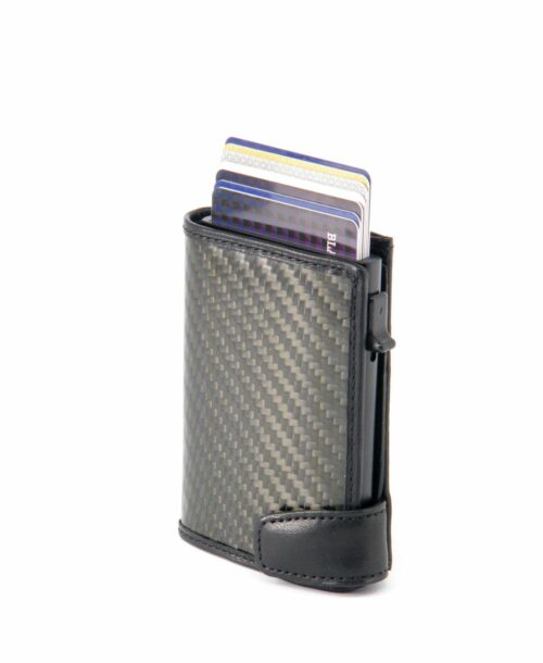 ארנק כרטיסים נשלפים שטרות וכסף קטן קרבון שחור