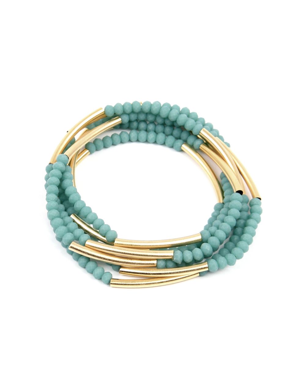 צמיד סיגל גרין חרוזי קריסטל טיוב טורקיז – תמונה 3