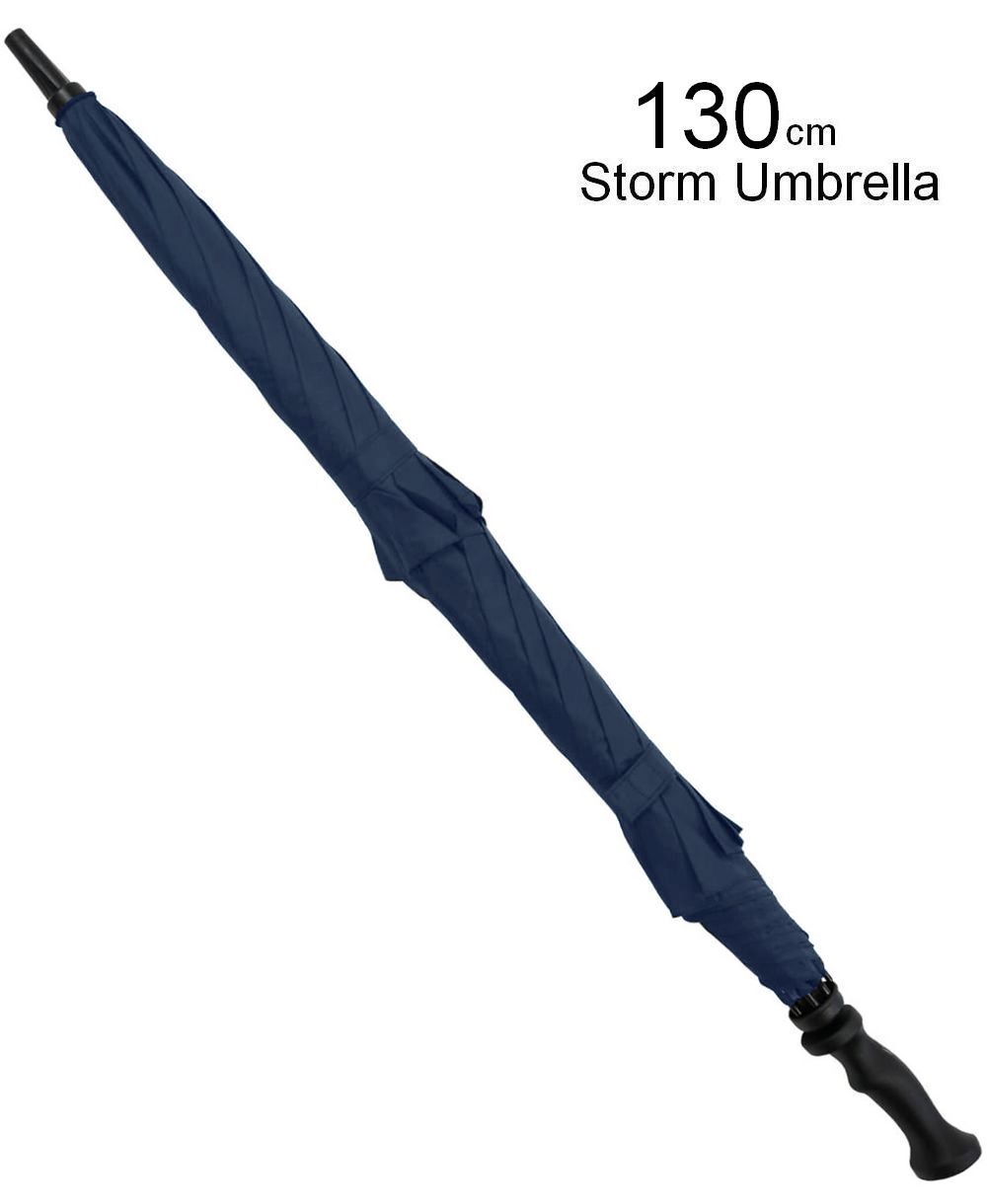 מטריית סערה Impliva סגורה בקוטר 130 ס"מ חופה כפולה בכחול נייבי