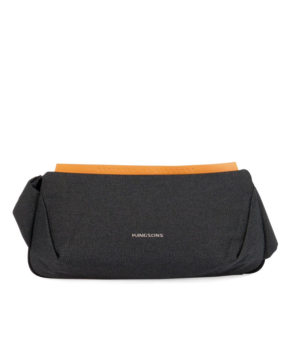 תיק פאוץ לגבר קינגסטון אפור כהה, פאוץ גדול לגבר מושלם ללוק אלגנטי