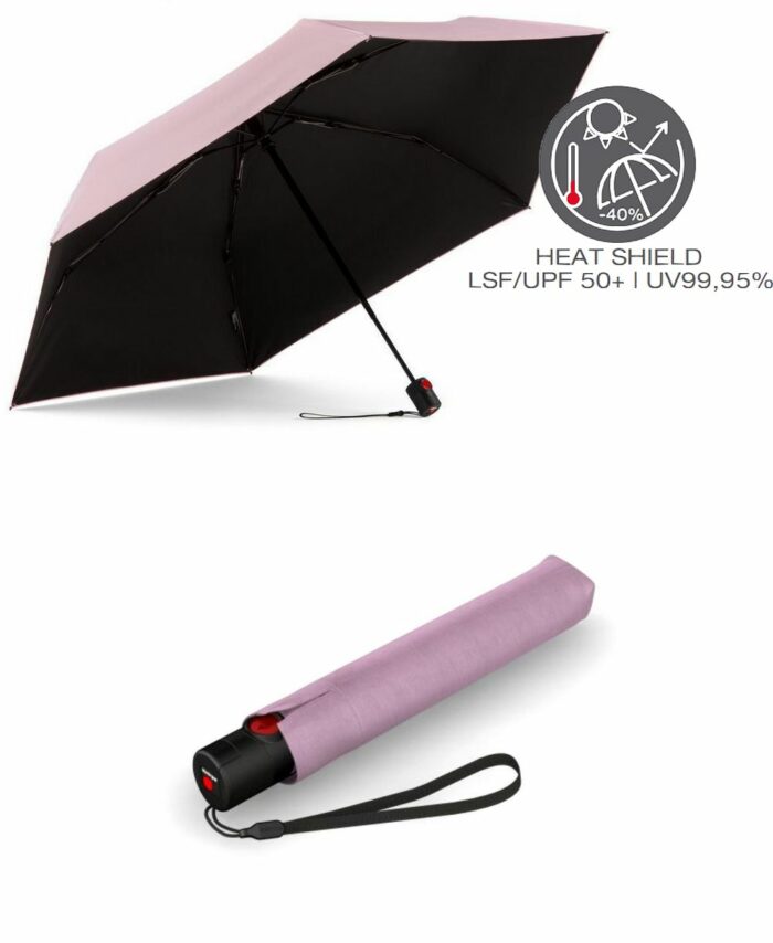 מטריה קנירפס סופר קלה איכותית בינונית אוטומטית ורוד, מטרייה שמשיה נגד קרינת שמש, מטריית קיץ וחורף, שמשיה UV 99%