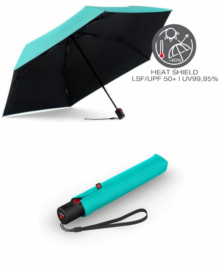 מטריה קנירפס סופר קלה איכותית בינונית אוטומטית טורקיז, מטרייה שמשיה נגד קרינת שמש, מטריית קיץ וחורף, שמשיה UV 99%
