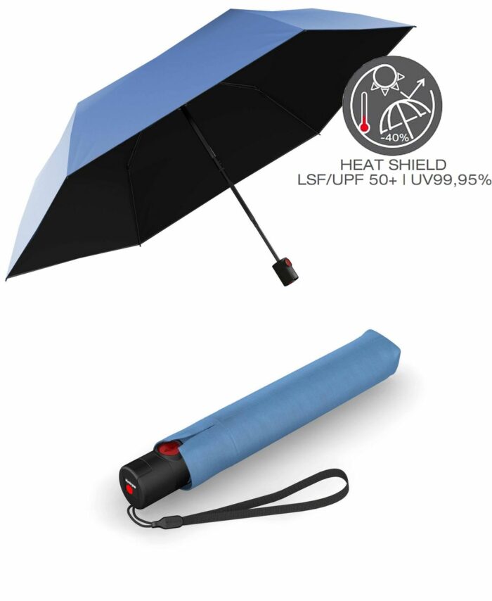 מטריית שמש איכותית בינונית אוטומטית UV כחול שמים Knirps U200