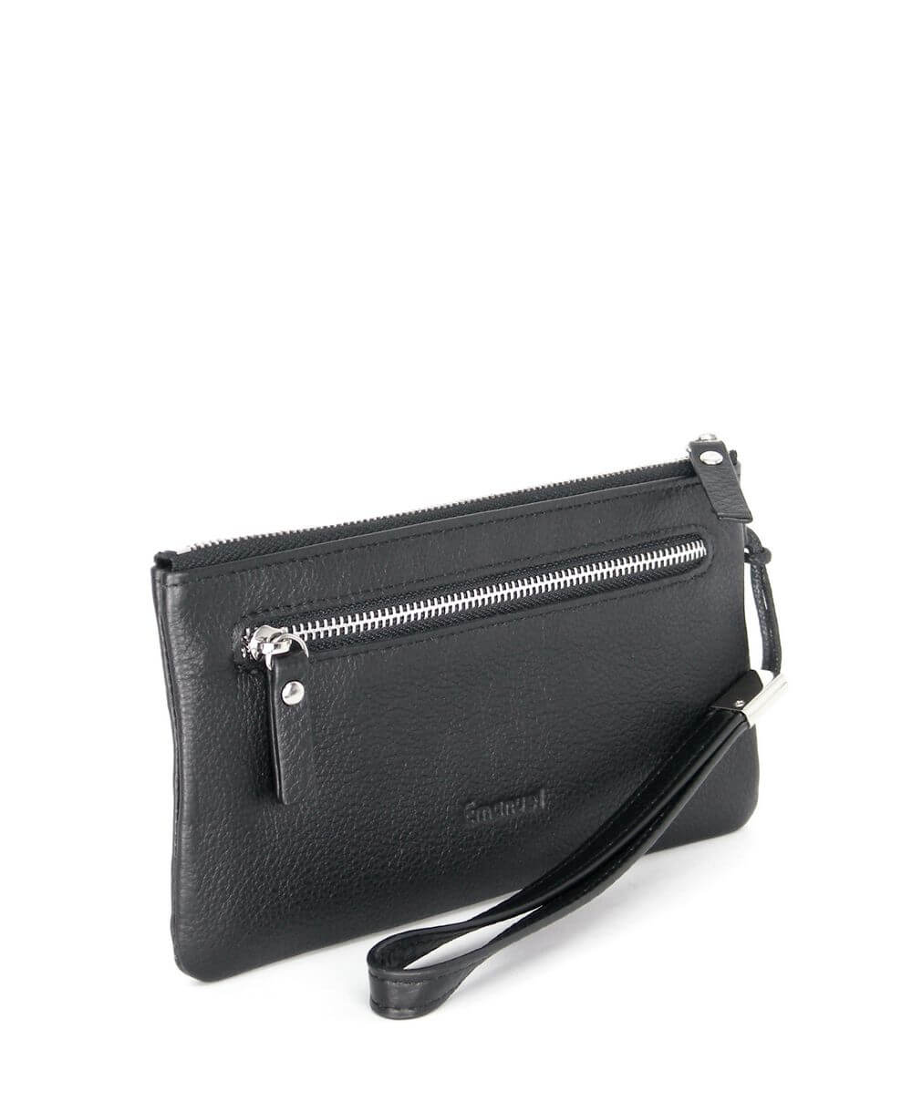 ארנק קלאץ מעור שחור | עמנואל – תמונה 2