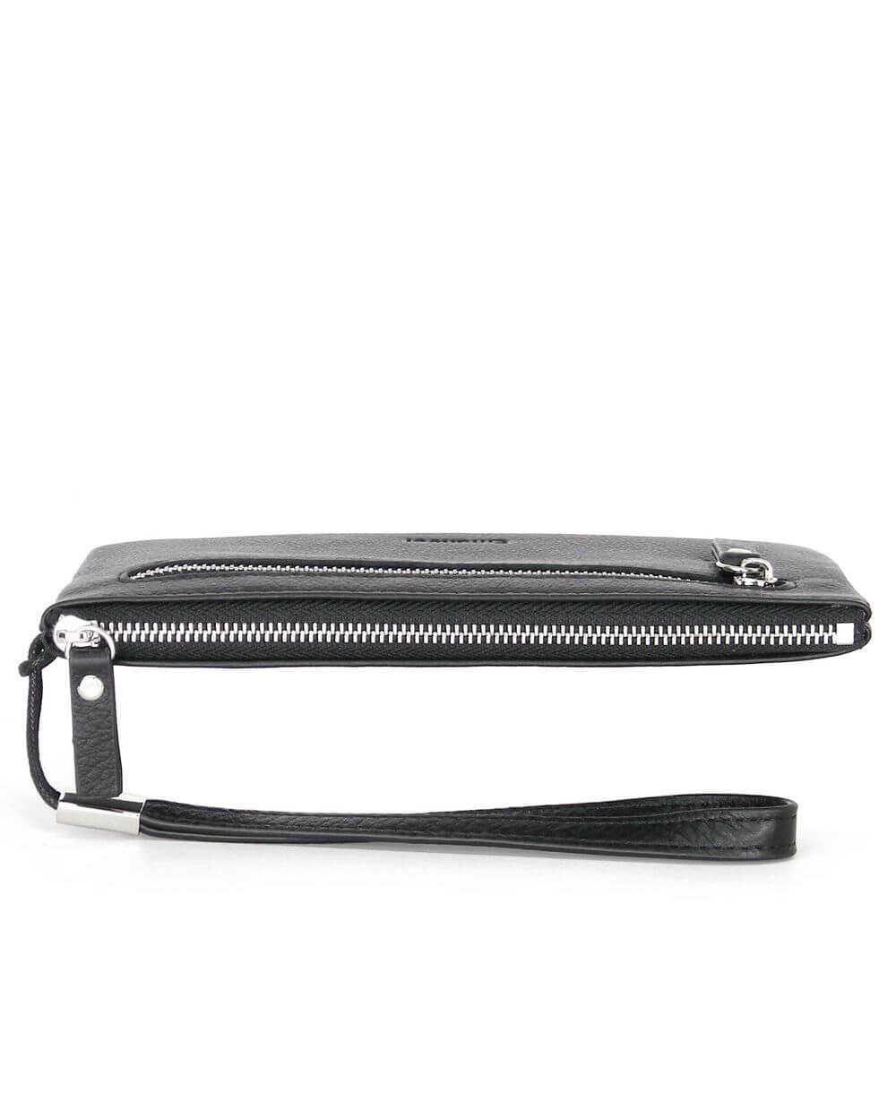 ארנק קלאץ מעור שחור | עמנואל – תמונה 3