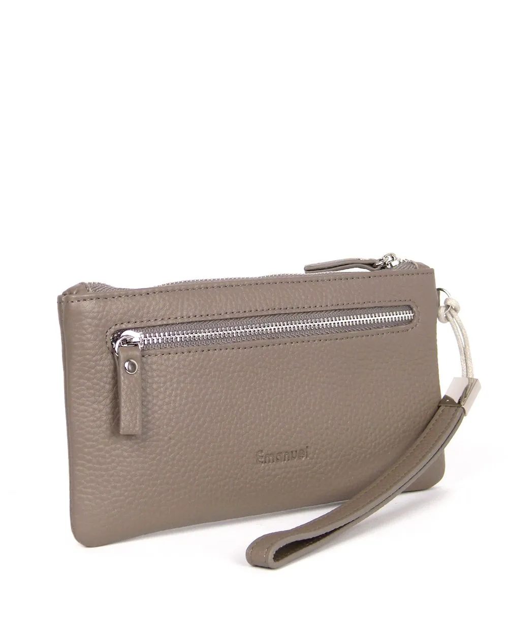 ארנק קלאץ מעור אפור | עמנואל – תמונה 2