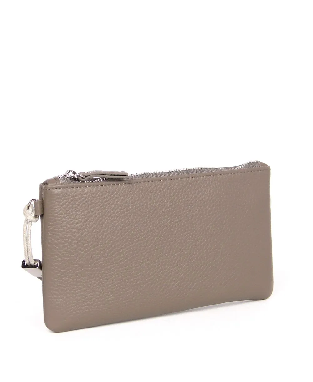 ארנק קלאץ מעור אפור | עמנואל – תמונה 3