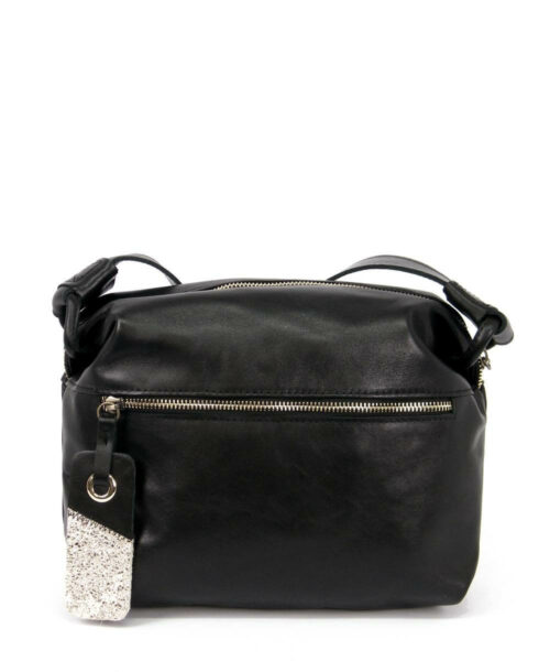 תיק צד לנשים נטע שדה מארס שחור נאפה חלק, תיקים לנשים.