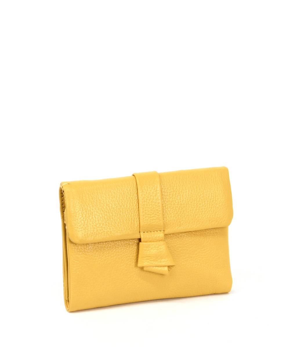 ארנק עור נטע שדה קשר צהוב, ארנק קטן לנשים, נטע שדה ארנקים מעור (1)