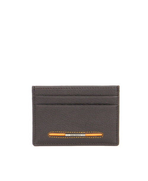 ארנק קטן דק במיוחד לכרטיסים טוני פרוטי פס כחול דגם 30632, ארנק מעור לגבר Tony Perotti