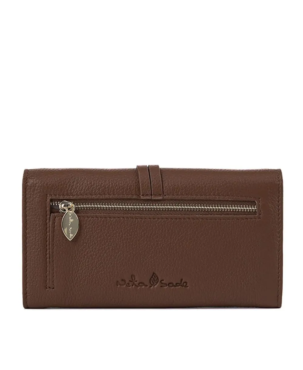 ארנק אקורדיון עלה חום כהה | נטע שדה – תמונה 5