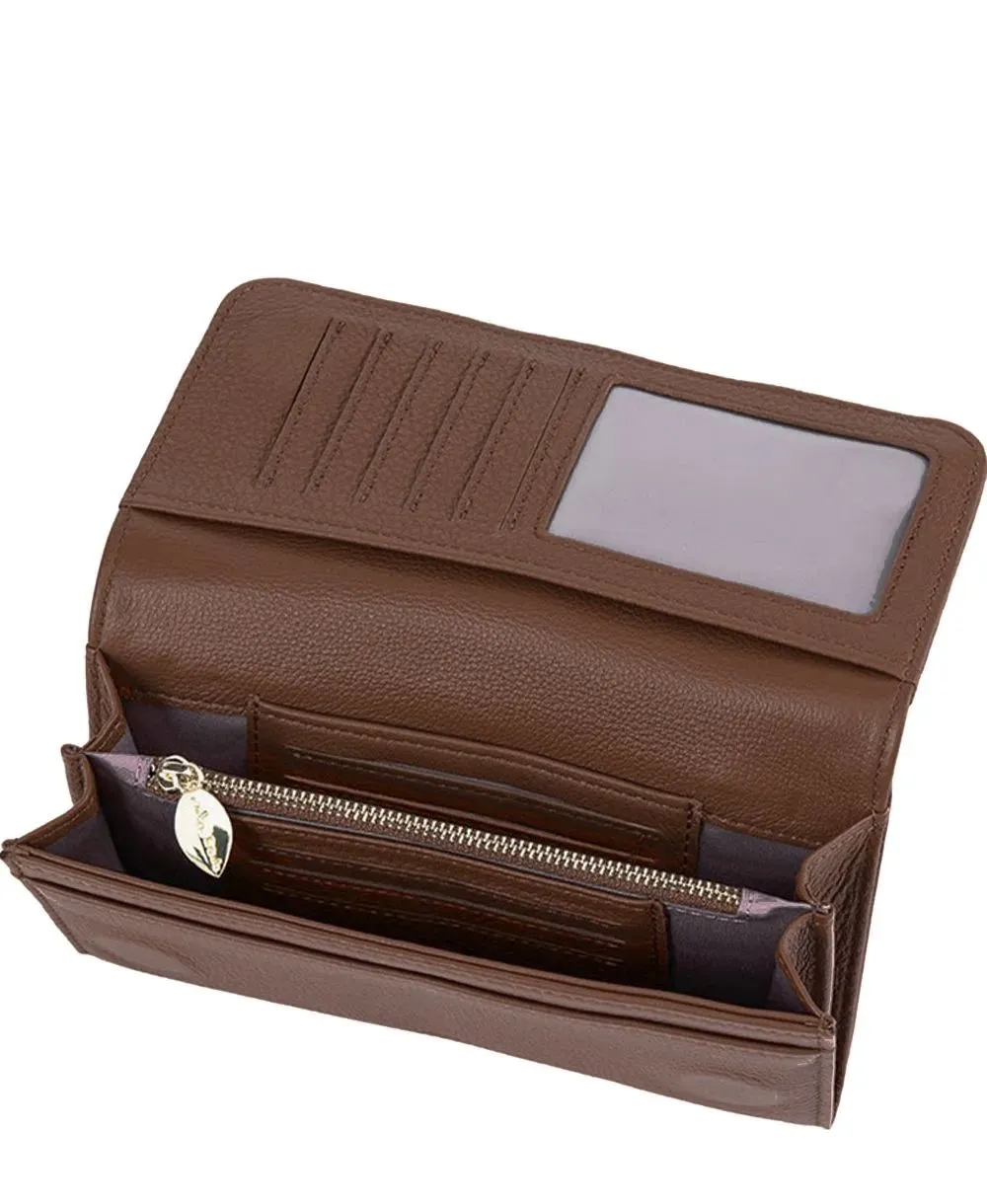 ארנק אקורדיון עלה חום כהה | נטע שדה – תמונה 2