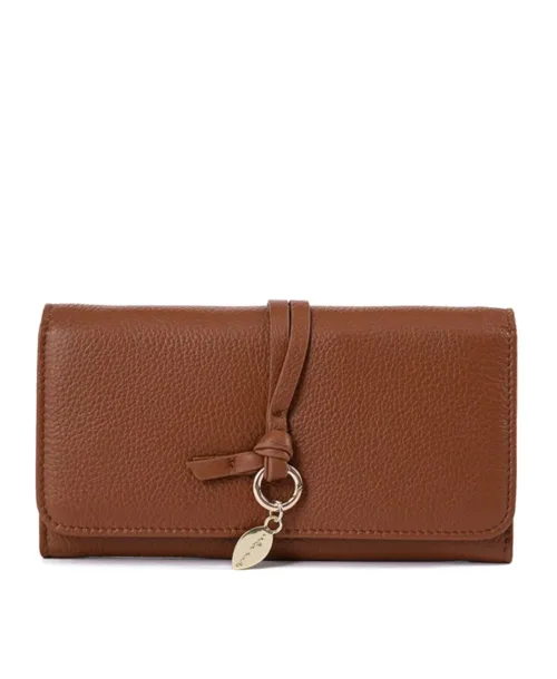 ארנק עור לנשים נטע שדה אקורדיון עלה קאמל (1)