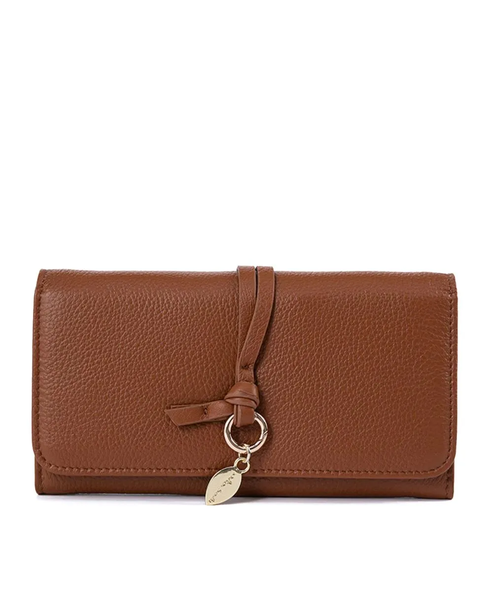 ארנק עור לנשים נטע שדה אקורדיון עלה קאמל (1)