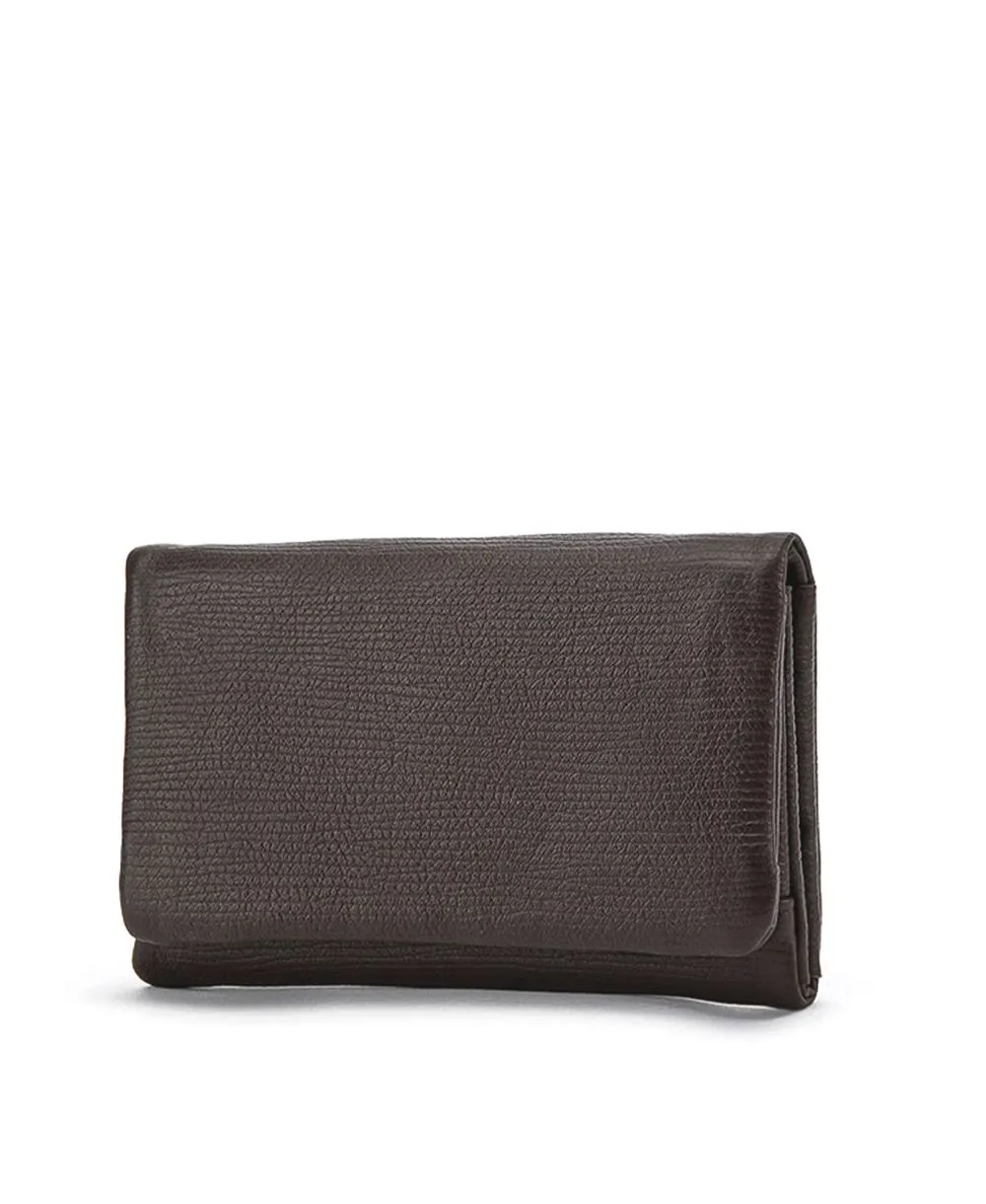 ארנק מעור לנשים אקורדיון חום פסים | נטע שדה – תמונה 5