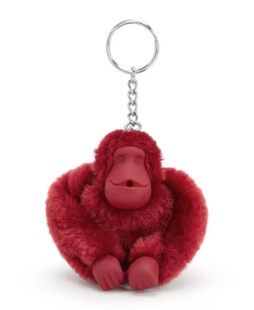 מחזיק מפתחות קוף פרוותי האייקוני קיפלינג בצבע אדום יין