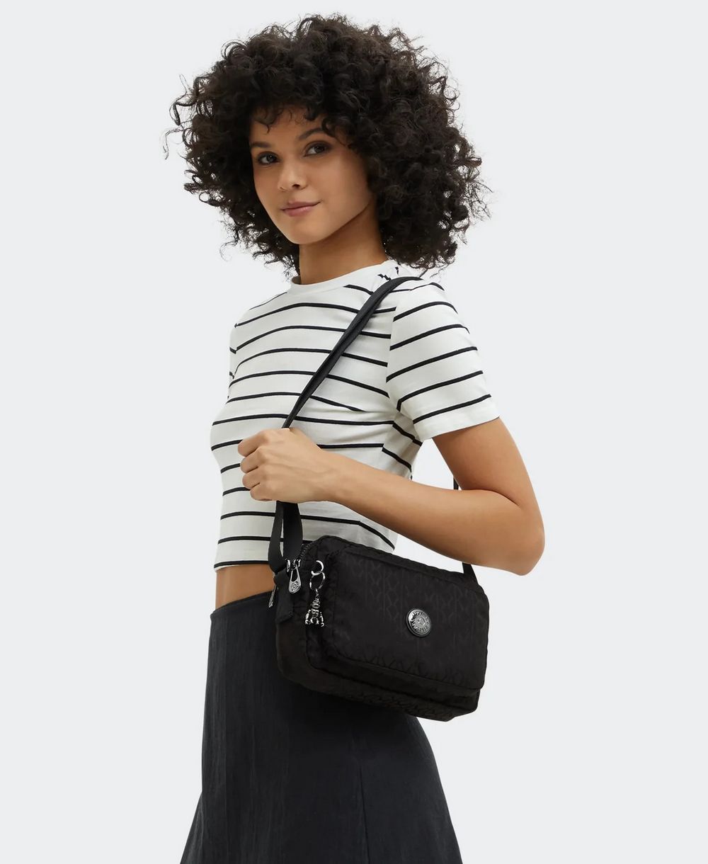 תיק קיפלינג אבאנו M שחור טקסטורה – תמונה 2