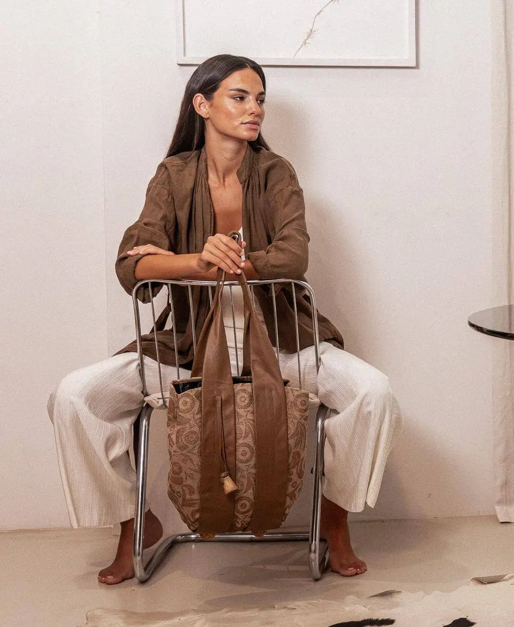 תיק לנשים סל סאטי בז' | ONE ONE FIVE – תמונה 6