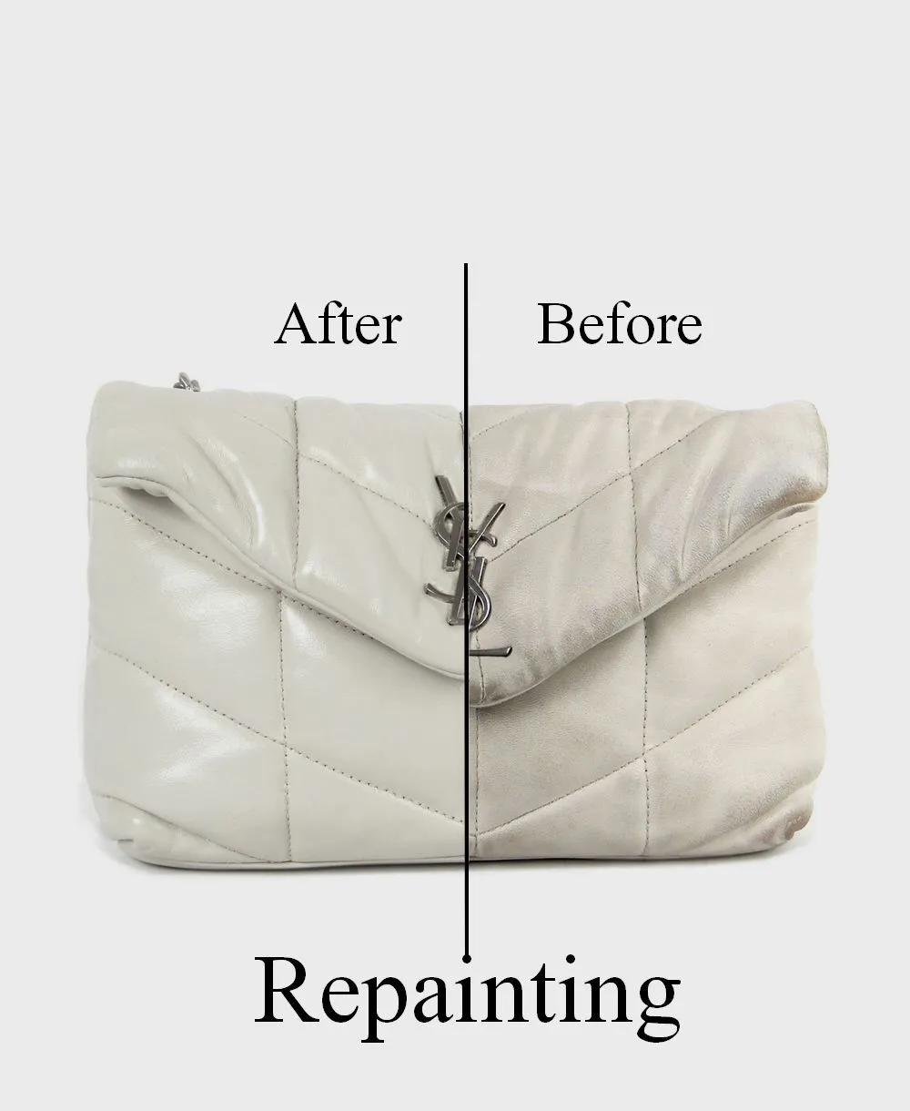 שירות צביעה לתיק עור אמיתי - לפני ואחרי