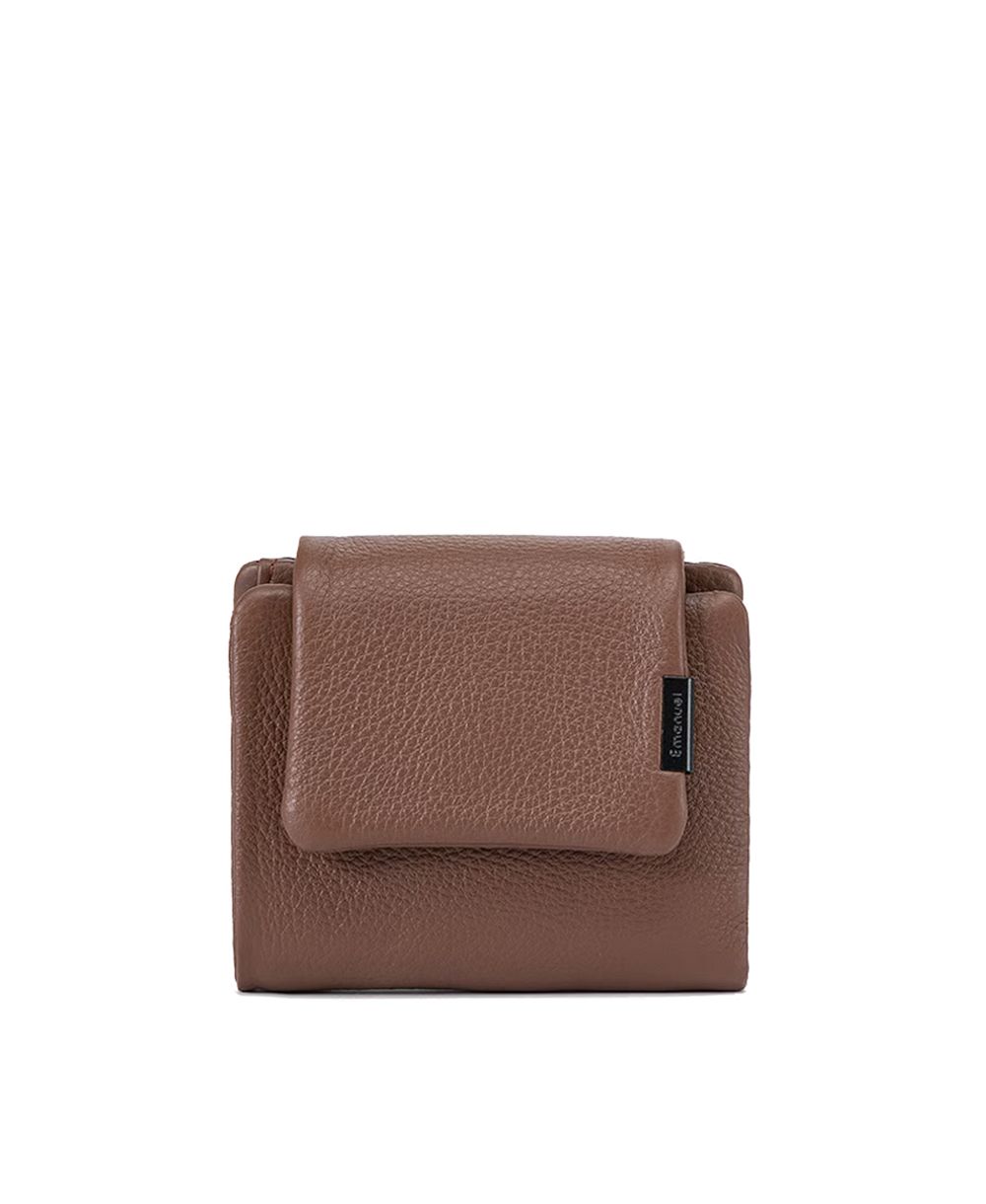 ארנק עור קטן לאישה עמנואל חום 62828 (1)