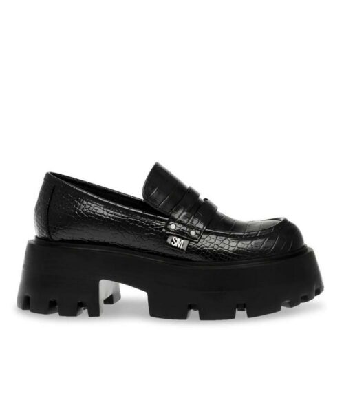 נעלי מוקסין לנשים סטיב מאדן מד-לאב שחור טקסטורה (1)