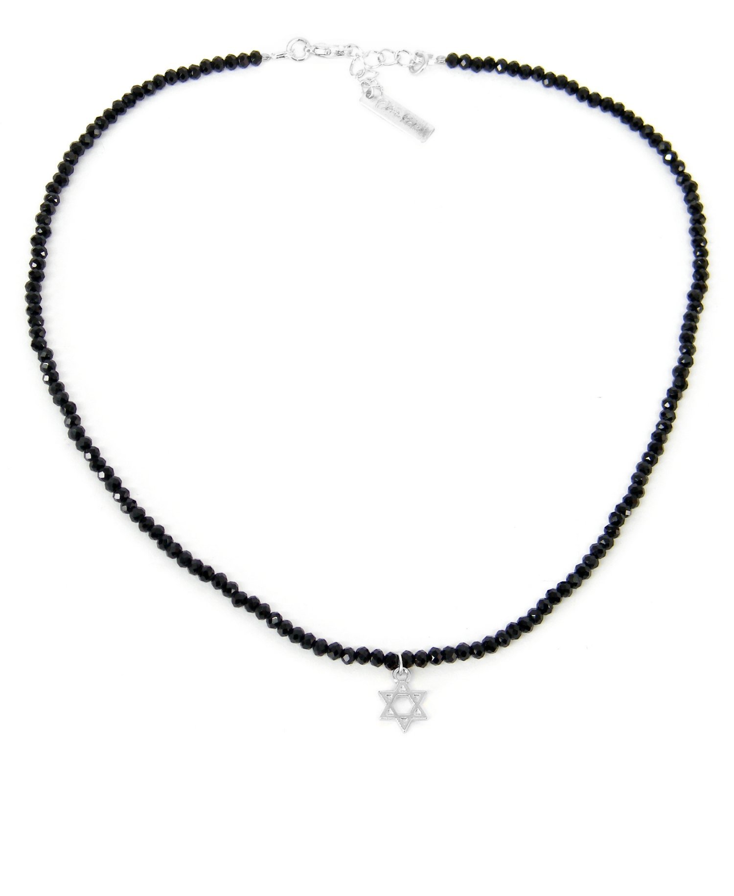 שרשרת לנשים שחורה מגן דוד כסף (1)