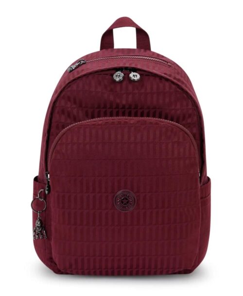 תיק גב מבד לנשים קיפלינג דילה בורדו יין קוביות (1)