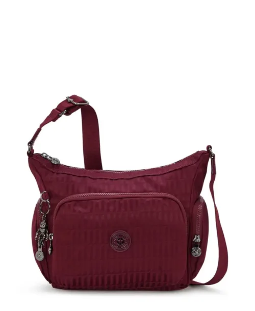 תיק צד קיפלינג גאב S בינוני בורדו יין קוביות (1)