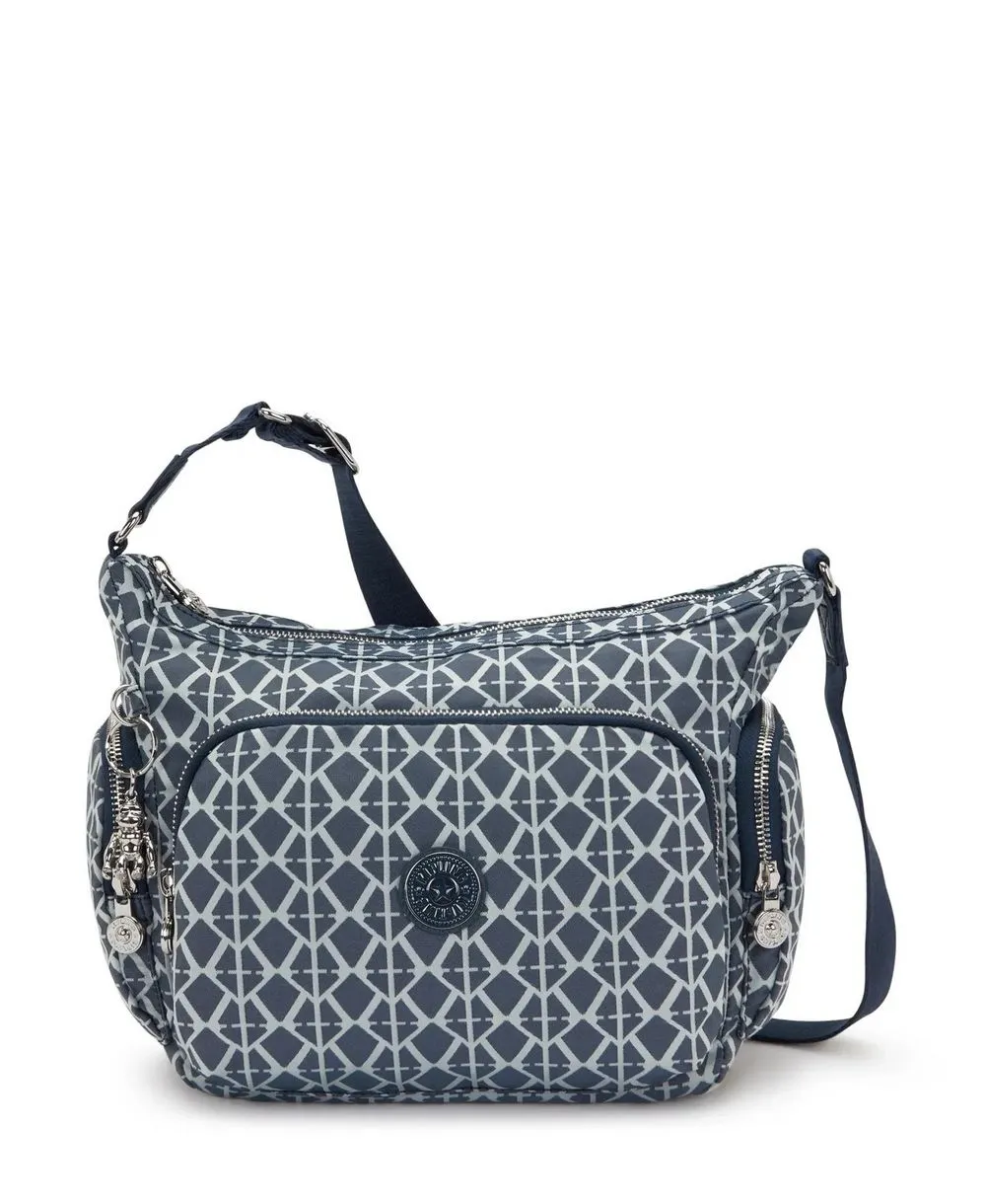 תיק קיפלינג גאב בינוני כחול נייבי טקסטורה