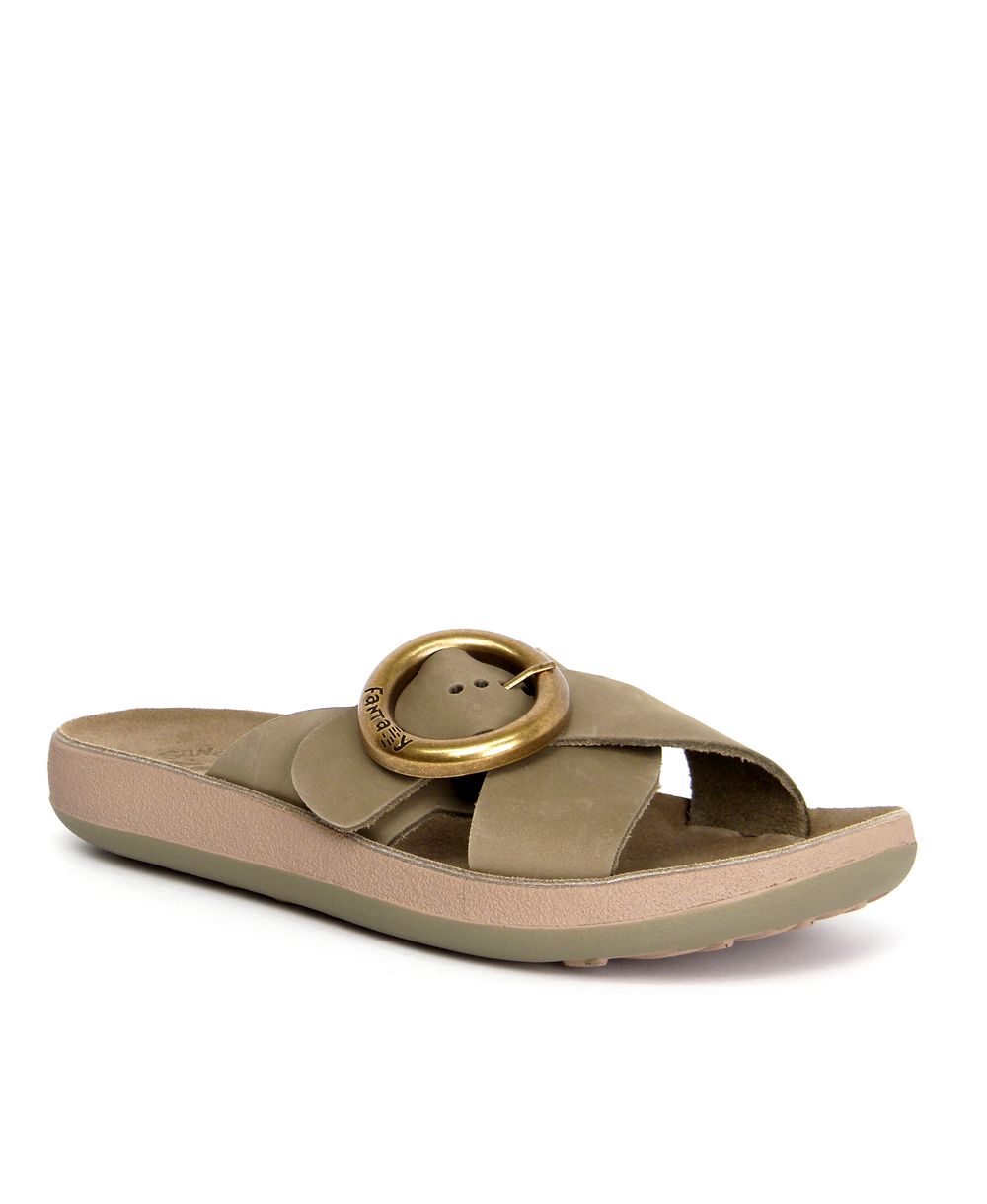 כפכף נוחות אורטופדי מעור לנשים נטלי חאקי – תמונה 2