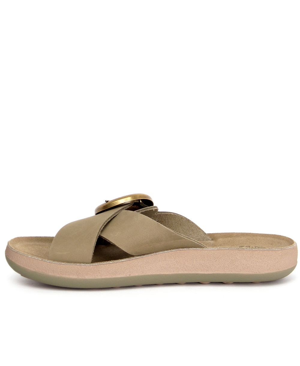 כפכף נוחות אורטופדי מעור לנשים נטלי חאקי – תמונה 4