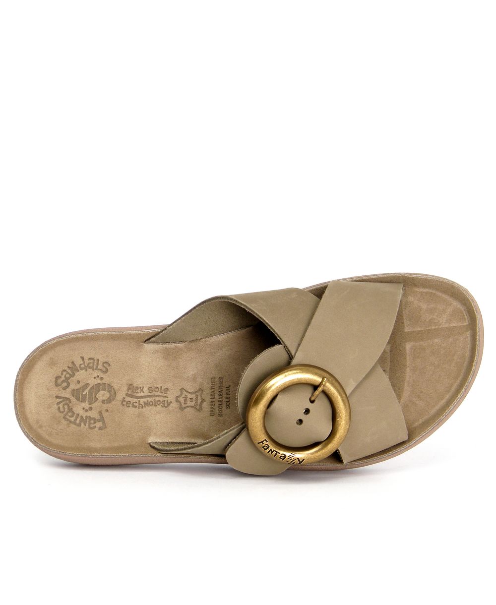 כפכף נוחות אורטופדי מעור לנשים נטלי חאקי – תמונה 6