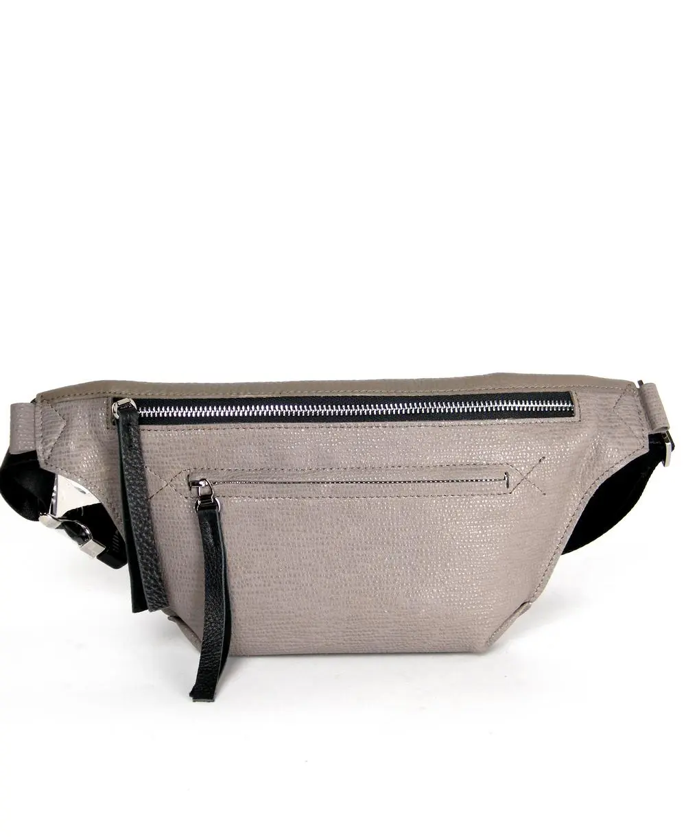 פאוץ מעור לנשים נטע שדה אנה אפור פסים (1)