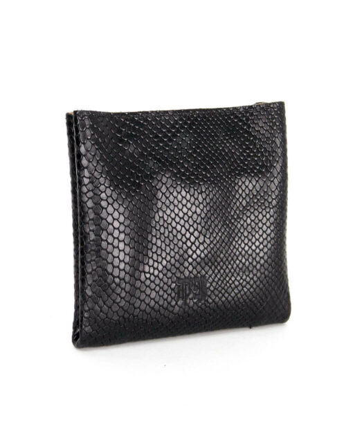 ארנק עור לנשים מעצבת אפיקה דגם שוגר נחש שחור EFIKA WALLET (2)