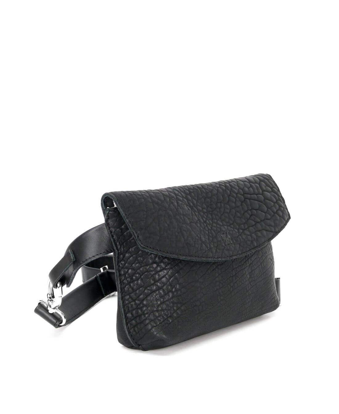 תיק פאוץ אלכסון נויה עור שחור באפלו | נאפה – תמונה 2