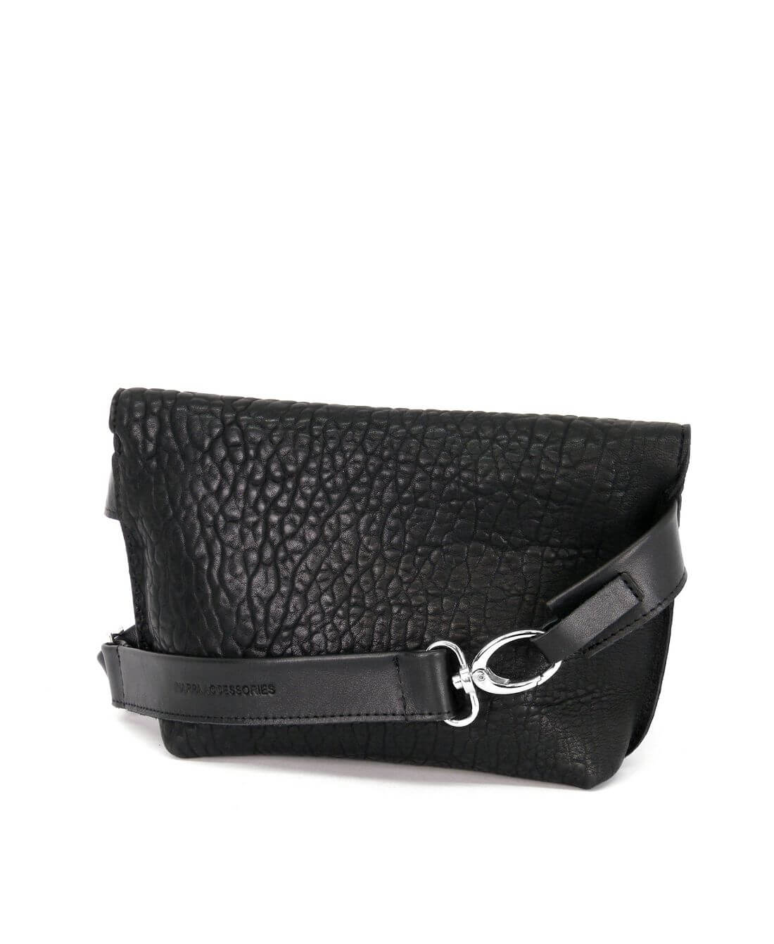 תיק פאוץ אלכסון נויה עור שחור באפלו | נאפה – תמונה 8