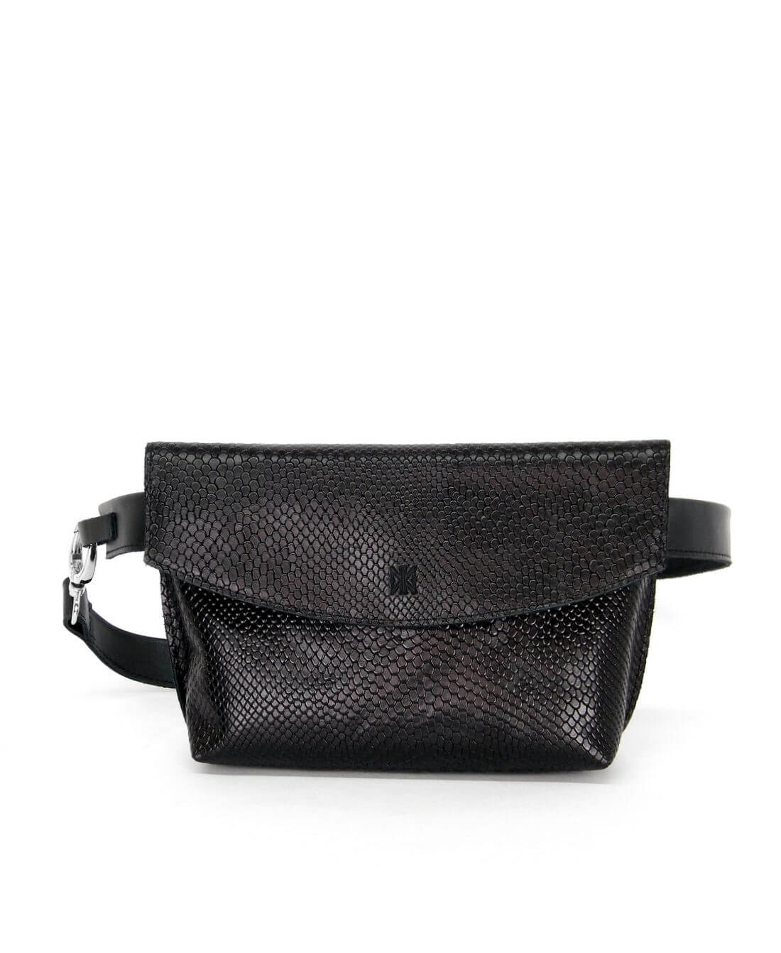 תיק פאוץ נאפה נויה עור שחור קשקשים-תיקים לנשים (1)