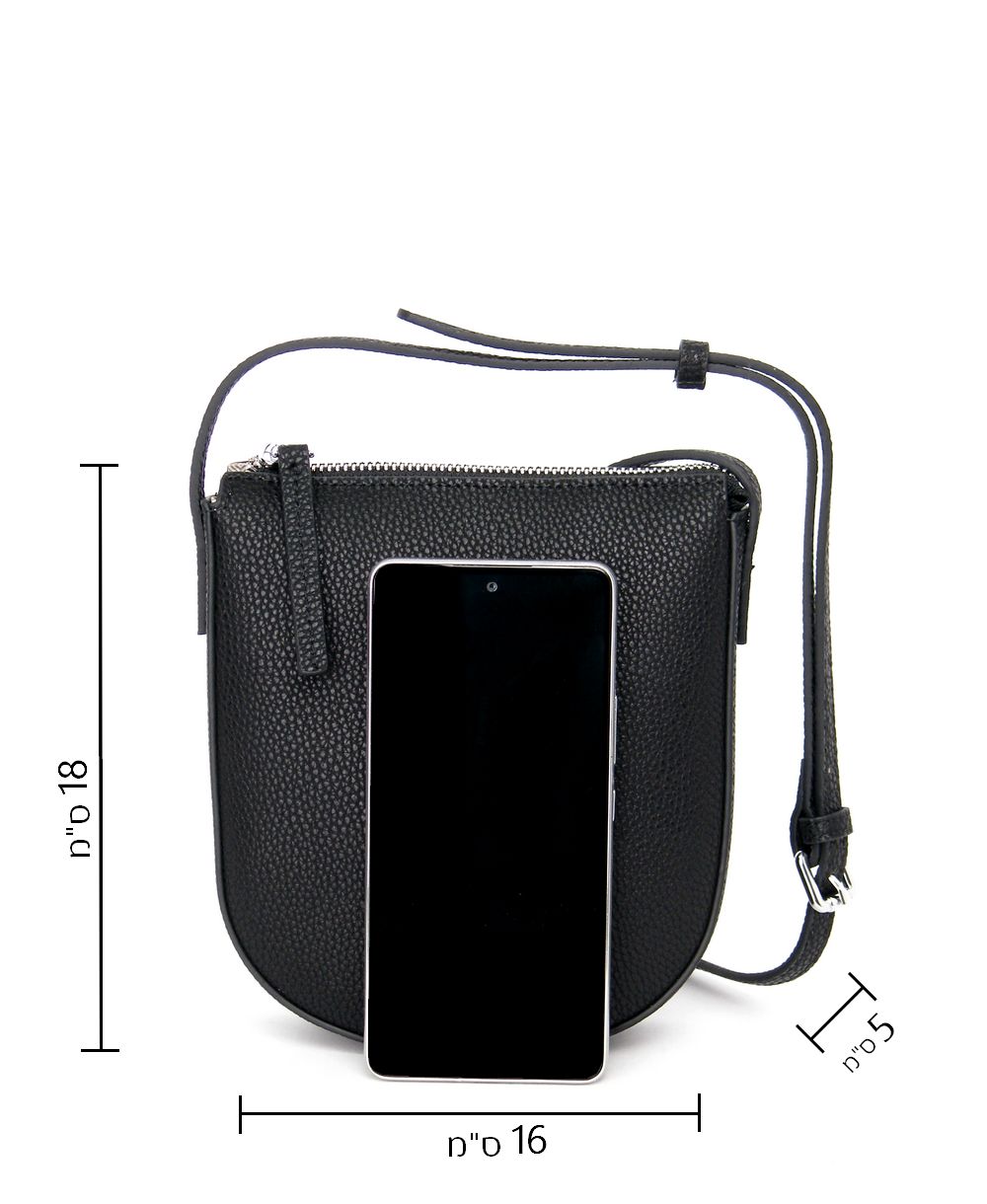 תיק עור קטן לנשים דגם פאסו שחור | נאפה – תמונה 8