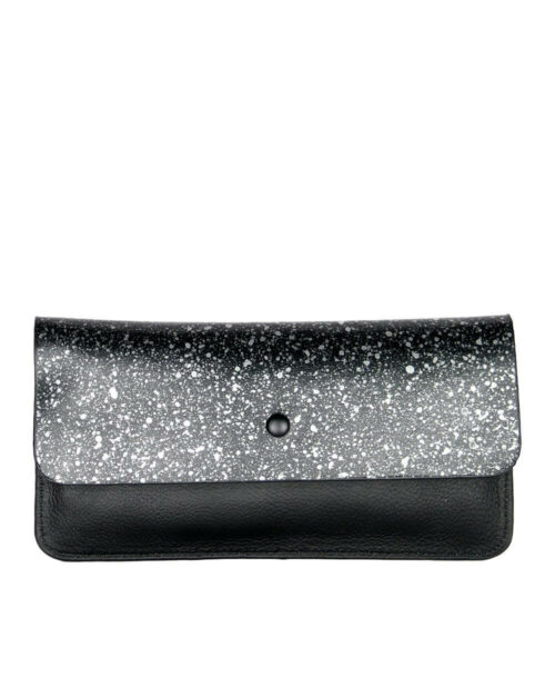 ארנק עור לנשים דגם רומי טיפות שחור (1)