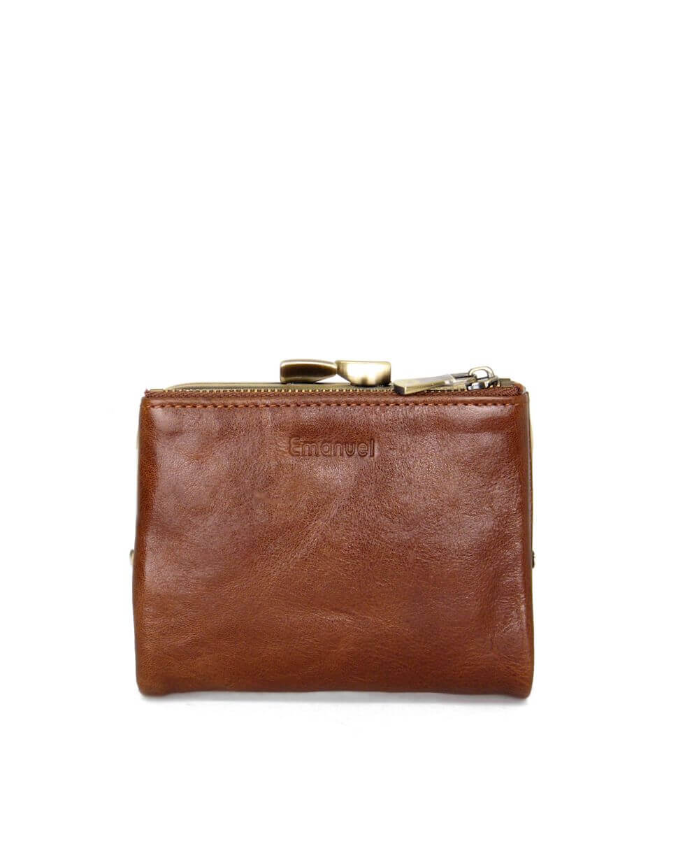 ארנק קטן לנשים לילי מנעול וינטאג' מעור חום ברידג' (1)