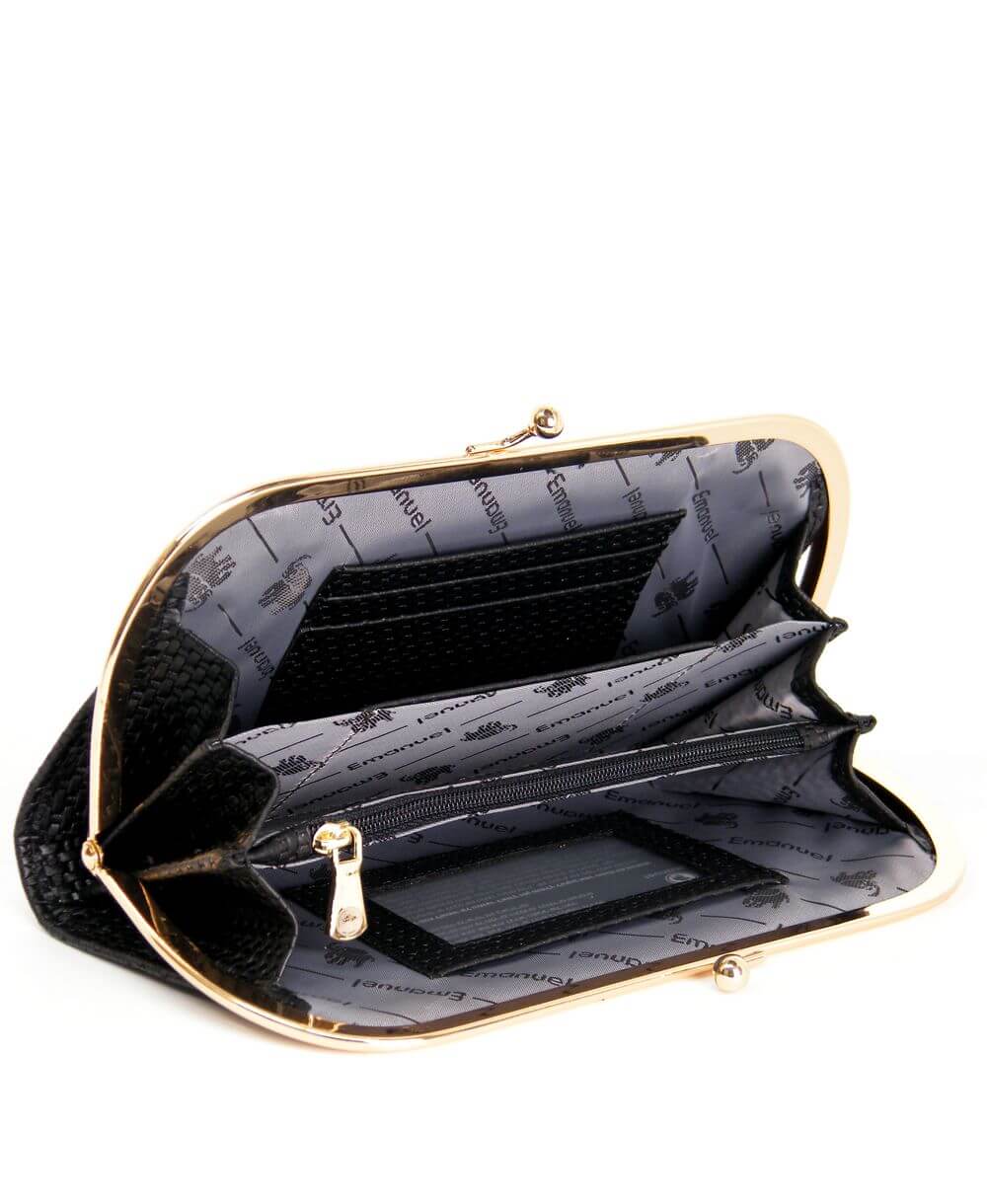 ארנק קלאץ מעור דגם ג'ין שחור | עמנואל – תמונה 3