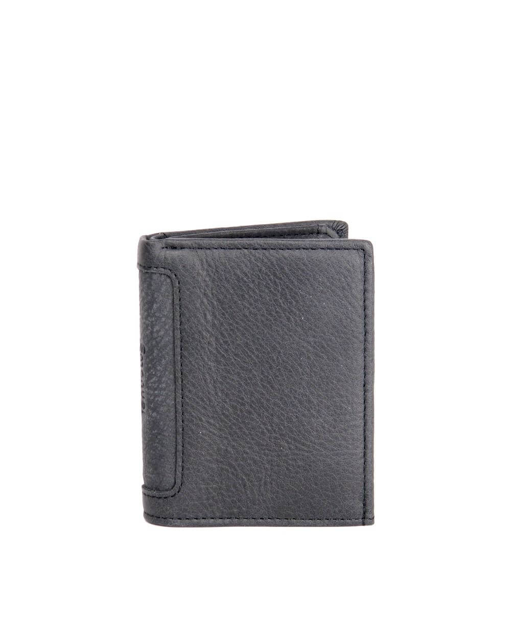 ארנק לגבר לכרטיסים שטרות ומטבעות מעור אפריקה שחור (1)