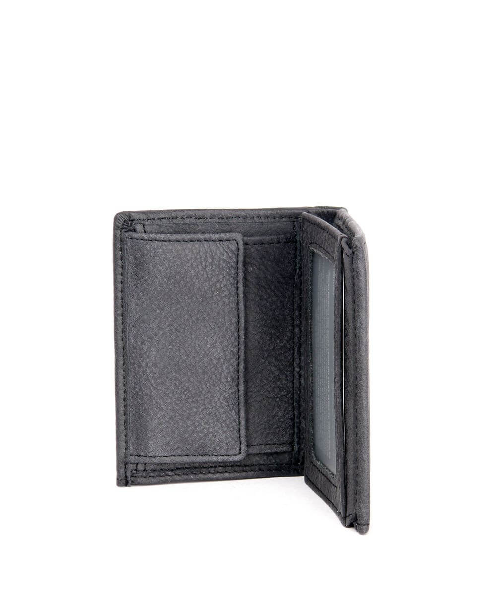 ארנק לגבר לכרטיסים שטרות ומטבעות מעור שחור – תמונה 4