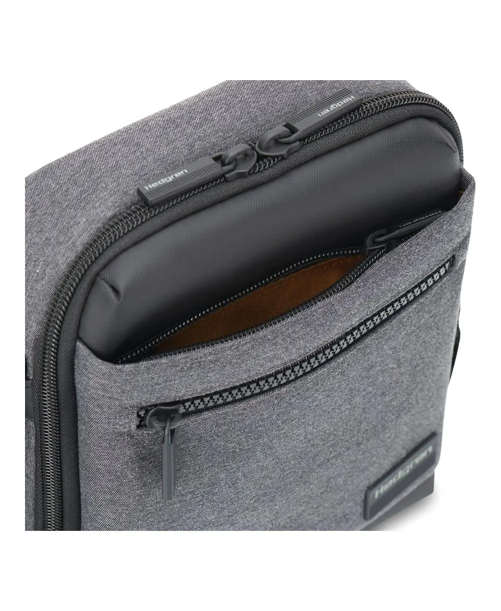 תיק צד קטן לגבר hedgren App שחור אפור – תמונה 4