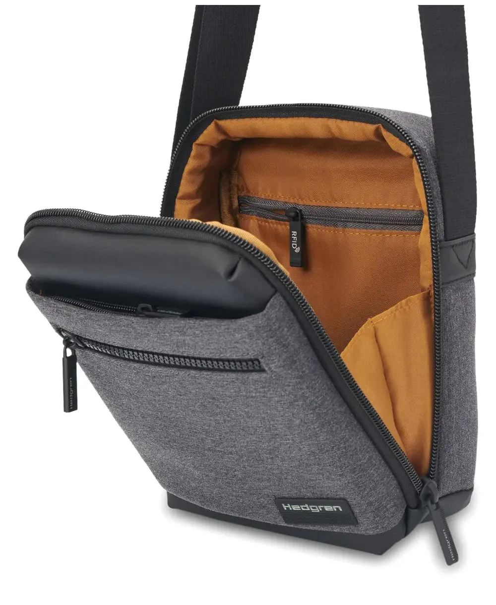 תיק צד קטן לגבר hedgren App שחור אפור – תמונה 5
