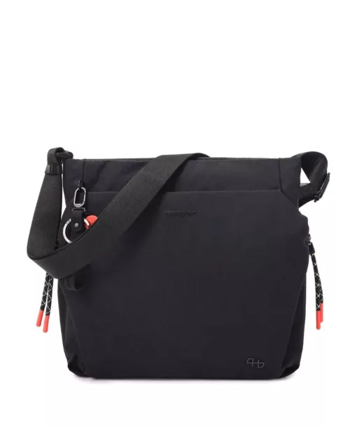 תיק אלכסון לנשים חברת הדגרין דגם MAKOTO בד שחור