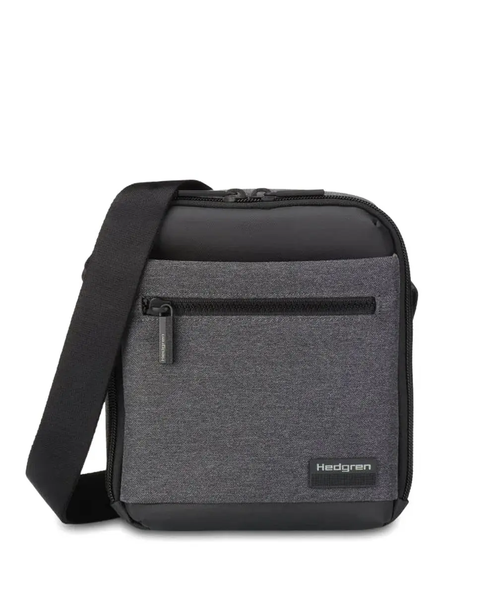 תיק צד קטן לגבר חברת הדגרין דגם hedgren App שחור אפור
