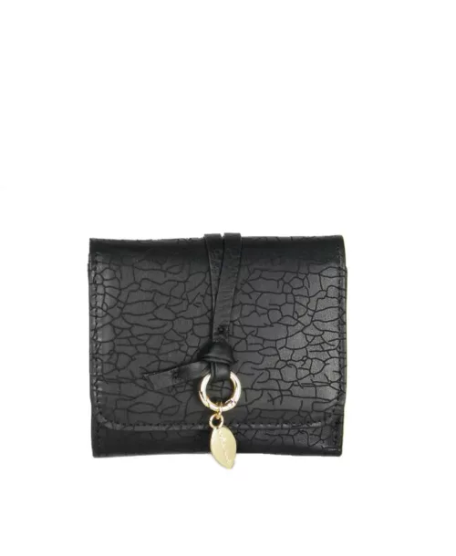 ארנקים מעור לנשים נטע שדה עלה קטן שחור סדקים (1)