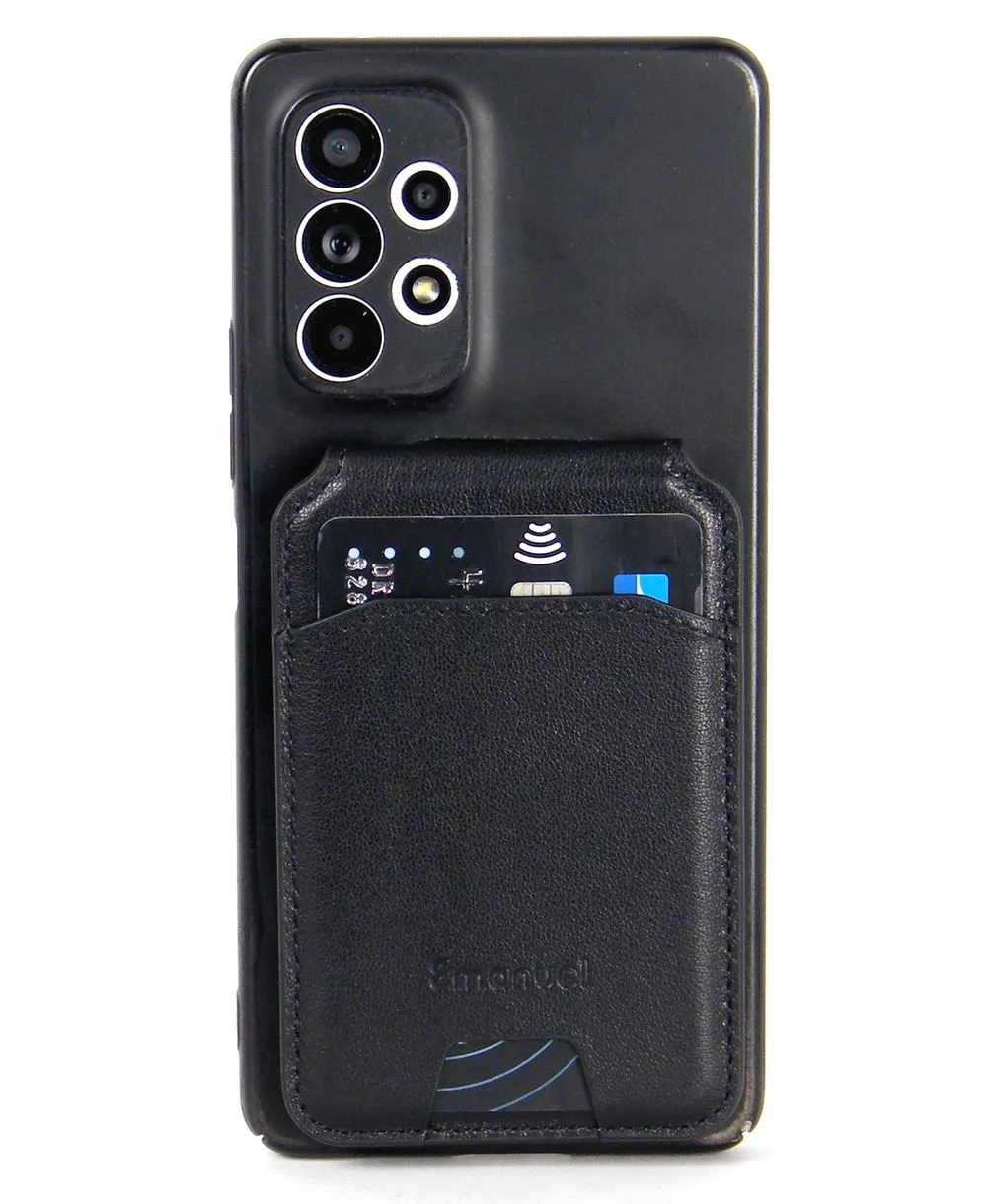 ארנק מעור נצמד לטלפון ע"י מגנט דגם A שחור