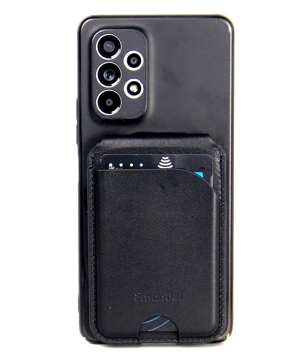 ארנק מעור נצמד לטלפון דגם B שחור (1)